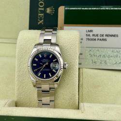 Pre Owned Rolex Datejust 179174 Automatic Blue 18k White Gold Stainless Steel Women's Wristwatch 26 mm