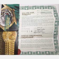 Pre Owned Rolex Datejust 69178 Automatic White 18k Yellow Gold Women's Wristwatch 26 mm