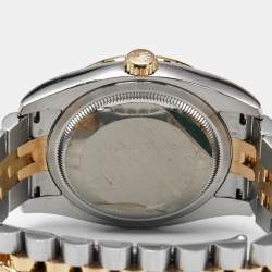 Pre Owned Rolex Datejust 116243-0018 White Mother Of Pearl Dial 18K Yellow Gold Stainless Steel Diamond Men's Wristwatch 36 mm