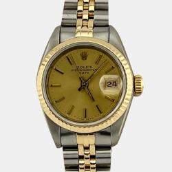 Pre Owned Rolex Datejust 69173 Automatic Gold 18k Yellow Gold Stainless Steel Women's Wristwatch 26 mm