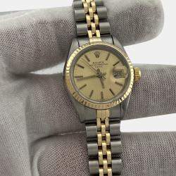 Pre Owned Rolex Datejust 69173 Automatic Gold 18k Yellow Gold Stainless Steel Women's Wristwatch 26 mm