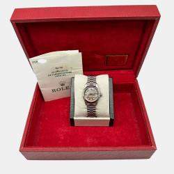 Pre Owned Rolex Datejust 79179 Automatic Silver diamonds 18k White Gold Women's Wristwatch 26 mm