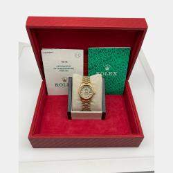 Pre Owned Rolex Datejust 79178 Automatic Cream 18k Yellow Gold Women's Wristwatch 26 mm