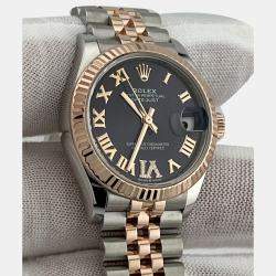 Pre Owned Rolex Datejust 278271 Automatic Purple diamonds 18k Rose Gold Stainless Steel Women's Wristwatch 31 mm