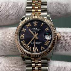 Pre Owned Rolex Datejust 278271 Automatic Purple diamonds 18k Rose Gold Stainless Steel Women's Wristwatch 31 mm