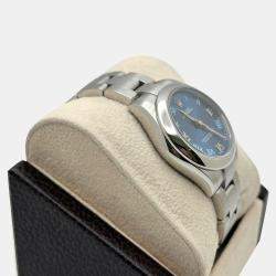 Pre Owned Rolex Oyster Perpetual 177200 Automatic Blue Stainless Steel Women's Wristwatch 31 mm