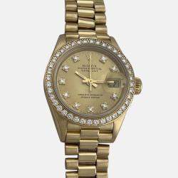 Pre Owned Rolex Datejust 69138 Automatic Gold diamonds 18k Yellow Gold Women's Wristwatch 26 mm