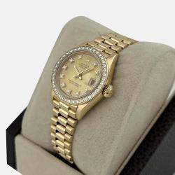 Pre Owned Rolex Datejust 69138 Automatic Gold diamonds 18k Yellow Gold Women's Wristwatch 26 mm