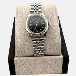 Pre Owned Rolex Oyster Perpetual 76094 Automatic Black Stainless Steel Women's Wristwatch 24 mm