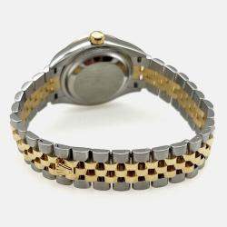 Pre Owned Rolex Datejust 279383RBR Automatic Purple Diamonds 18k Yellow Gold Stainless Steel Women's Wristwatch 28 mm