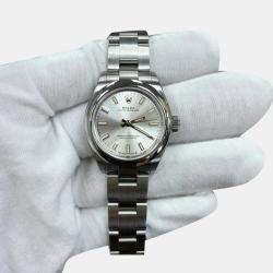 Pre Owned Rolex Oyster Perpetual 276200 Automatic Silver Stainless Steel Women's Wristwatch 28 mm