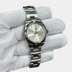 Pre Owned Rolex Oyster Perpetual 276200 Automatic Silver Stainless Steel Women's Wristwatch 28 mm