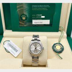 Pre Owned Rolex Oyster Perpetual 276200 Automatic Silver Stainless Steel Women's Wristwatch 28 mm