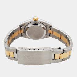 Pre Owned Rolex Datejust 79163 Automatic Gray Roman Dial 18k Yellow Gold Stainless Steel Women's Wristwatch 26 mm