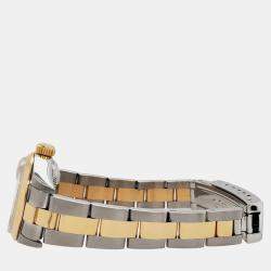 Pre Owned Rolex Datejust 79163 Automatic Gray Roman Dial 18k Yellow Gold Stainless Steel Women's Wristwatch 26 mm