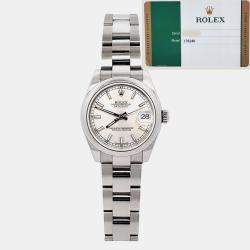 Pre Owned Rolex Datejust 178240 Automatic Silver Index Dial Stainless Steel Women's Wristwatch 31 mm