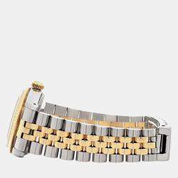 Pre Owned Rolex Datejust 68273 Automatic Champagne Index Dial Yellow Gold Stainless Steel Women's Wristwatch 31 mm