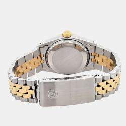 Pre Owned Rolex Datejust 68273 Automatic Factory Champagne Diamond Dial 18k Yellow Gold Stainless Steel Women's Wristwatch 31 mm