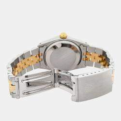 Pre Owned Rolex Datejust 68273 Automatic Factory Champagne Diamond Dial 18k Yellow Gold Stainless Steel Women's Wristwatch 31 mm