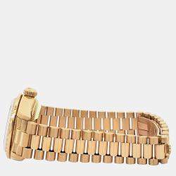 Pre Owned Rolex President Datejust 69138 Automatic Champagne Diamond Dial & Bezel Yellow Gold Women's Wristwatch 26 mm