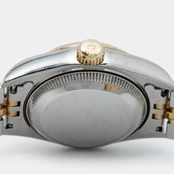 Pre Owned Rolex Datejust 69173 Champagne Dial Diamond 18K Yellow Gold Stainless Steel Women's Wristwatch 26 mm