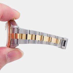 Pre Owned Rolex Datejust 79163 Automatic Champagne Dial Stainless Steel 18k Yellow Gold Women's Wristwatch 26mm