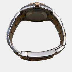 Pre Owned Rolex Datejust 178341 Automatic Brown Dial 18k Rose Gold Stainless Steel Diamond Women's Wristwatch 31mm