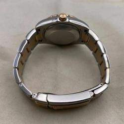 Pre Owned Rolex Datejust 178341 Automatic Brown Dial 18k Rose Gold Stainless Steel Diamond Women's Wristwatch 31mm