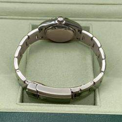 Pre Owned Rolex Datejust 179174 Automatic Silver Diamond Dial Stainless Steel Women's Wristwatch 26mm