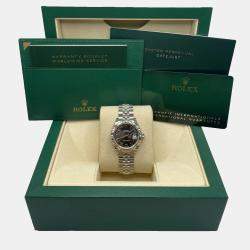 Pre Owned Rolex Datejust 279174 Automatic Dark Grey Roman Dial Stainless Steel Women's Wristwatch 28mm