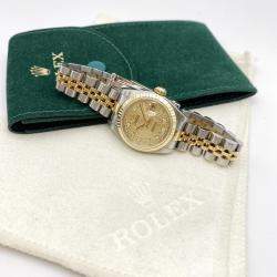 Pre Owned Rolex Datejust 79173 Automatic Champagne Computer Diamond Dial Stainless Steel 18k Yellow Gold Women's Wristwatch 26mm