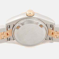 Pre Owned Rolex Datejust 179171 Automatic Gold Diamonds 18K Rose Gold Stainless Steel Women's Wristwatch 26mm
