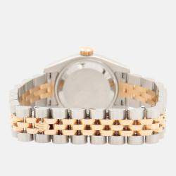 Pre Owned Rolex Datejust 179171 Automatic Gold Diamonds 18K Rose Gold Stainless Steel Women's Wristwatch 26mm