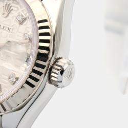 Pre Owned ساعة يد نسائية رولكس ديتجاست 179174 أوتوماتيكية فضية ذهب أبيض عيار 18 ستانلس ستيل 26 مم