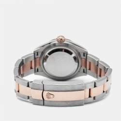Pre Owned Rolex Datejust M279171-0008 Olive Green Dial Diamond 18K Everose Gold Oystersteel Women's Wristwatch 28 mm