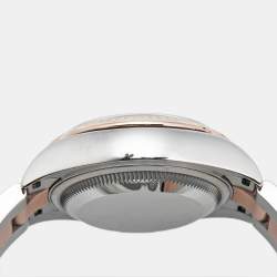 Pre Owned Rolex Datejust M279171-0008 Olive Green Dial Diamond 18K Everose Gold Oystersteel Women's Wristwatch 28 mm