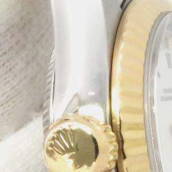 Pre Owned Rolex Oyster Perpetual 67193 Automatic White 18k Yellow Gold Stainless Steel Women's Wristwatch 26 mm