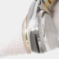 Pre Owned Rolex Oyster Perpetual 67193 Automatic White 18k Yellow Gold Stainless Steel Women's Wristwatch 26 mm