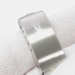 Pre Owned Rolex Oyster Perpetual 67193 Automatic White 18k Yellow Gold Stainless Steel Women's Wristwatch 26 mm