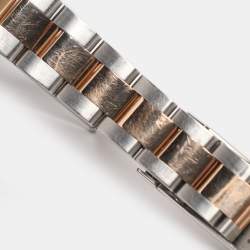 مملوكة مسبقًا ساعة يد نسائية رولكس ديت جست 178241 ستانلس ستيل وذهب وردي عيار 18 ألماس لؤلؤة سوداء 31 مم