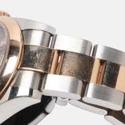 مملوكة مسبقًا ساعة يد نسائية رولكس ديت جست 178241 ستانلس ستيل وذهب وردي عيار 18 ألماس لؤلؤة سوداء 31 مم