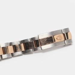 مملوكة مسبقًا ساعة يد نسائية رولكس ديت جست 178241 ستانلس ستيل وذهب وردي عيار 18 ألماس لؤلؤة سوداء 31 مم