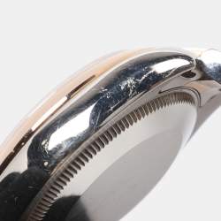 مملوكة مسبقًا ساعة يد نسائية رولكس ديت جست 178241 ستانلس ستيل وذهب وردي عيار 18 ألماس لؤلؤة سوداء 31 مم