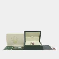 مملوكة مسبقًا ساعة يد نسائية رولكس ديت جست 178241 ستانلس ستيل وذهب وردي عيار 18 ألماس لؤلؤة سوداء 31 مم