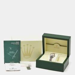 Pre Owned Rolex Datejust 179174 Silver Dial Diamond 18K White Gold Stainless Steel Women's Wristwatch 26 mm