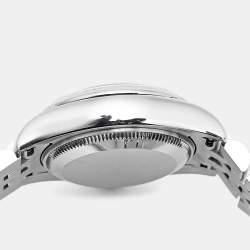 Pre Owned Rolex Datejust 179174 Silver Dial Diamond 18K White Gold Stainless Steel Women's Wristwatch 26 mm