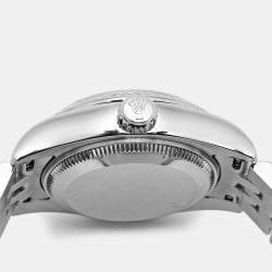 Pre Owned Rolex Datejust 179174 Silver Dial Diamond 18K White Gold Stainless Steel Women's Wristwatch 26 mm