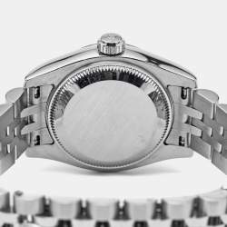 Pre Owned Rolex Datejust 179174 Silver Dial Diamond 18K White Gold Stainless Steel Women's Wristwatch 26 mm