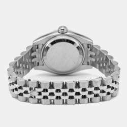 Pre Owned Rolex Datejust 179174 Silver Dial Diamond 18K White Gold Stainless Steel Women's Wristwatch 26 mm