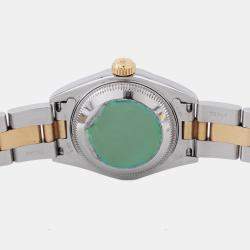 Pre Owned ساعة يد نسائية رولكس ديت جست 69163 أوتوماتيك ذهب أصفر عيار 18 وستالنس ستيل سوداء 26 مم